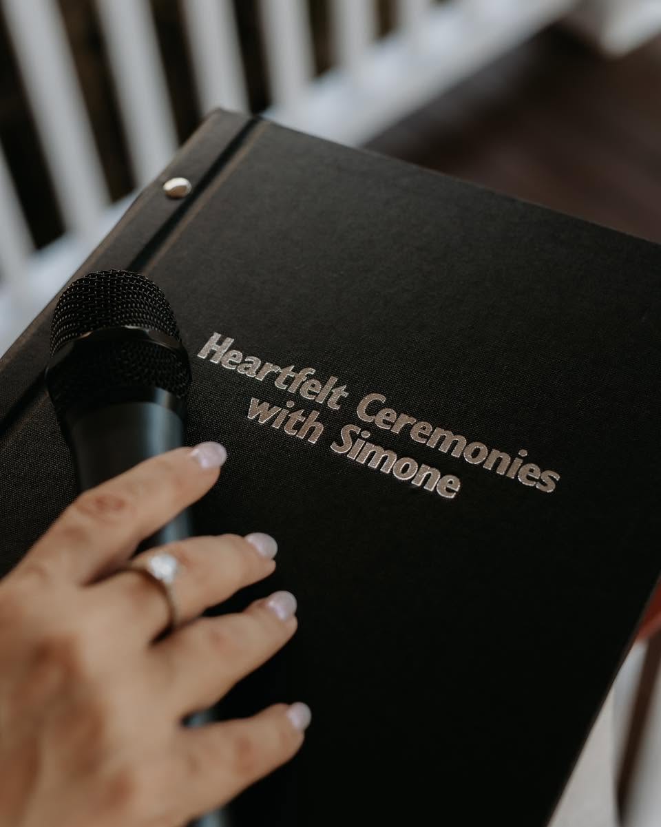Heartfelt Ceremonies with Simone ceremony folio and microphone